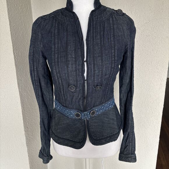Anthropologie Elevenses Jean Blazer Size 0 - Picture 1 of 12